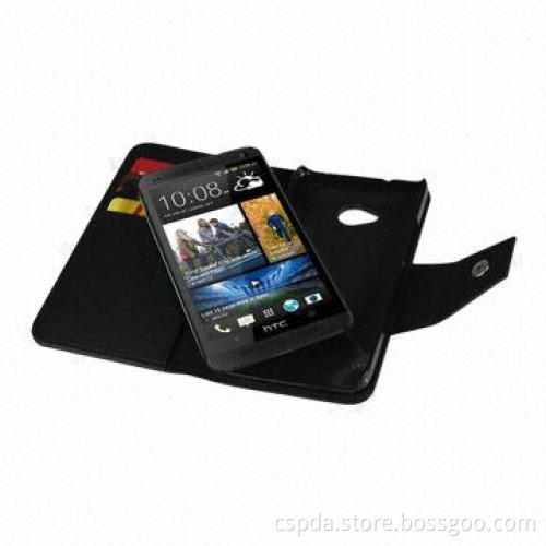 PU Leather Wallet Book Folio Case for HTC One M7